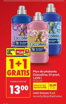 Płyn do płukania Coccolino, 51 prań, 1,275 l