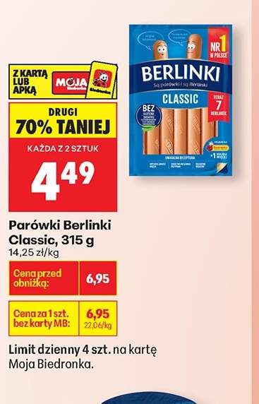 Parówki Berlinki Classic, 315 g