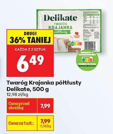 Twaróg Krajanka półtłusty Delikate, 500 g