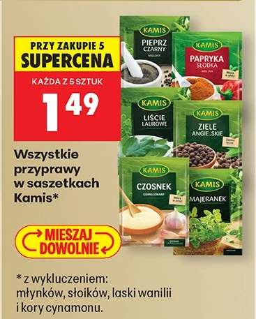 Wszystkie przyprawy w saszetkach Kamis