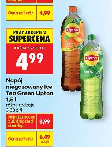 Napój niegazowany Ice Tea Green Lipton, 1,5 l