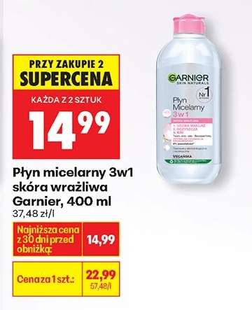 Płyn micelarny 3w1 skóra wrażliwa Garnier, 400 ml