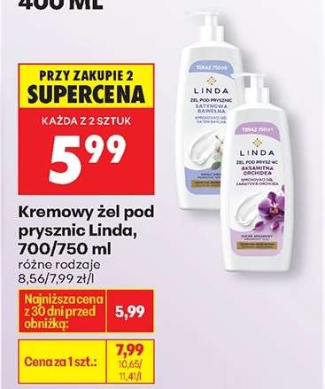 Kremowy żel pod prysznic Linda, 700/750 ml