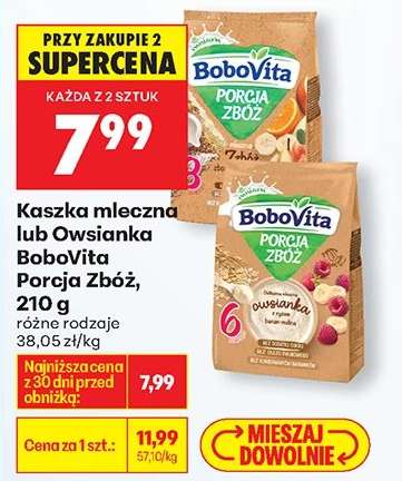Kaszka mleczna lub owsianka BoboVita Porcja Zbóż 210 g