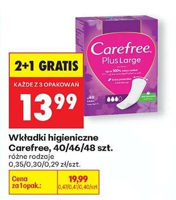 Wkładki higieniczne Carefree 40/46/48 szt