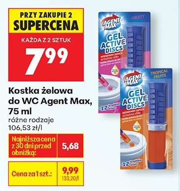 Kostka żelowa do WC Agent Max, 75 ml