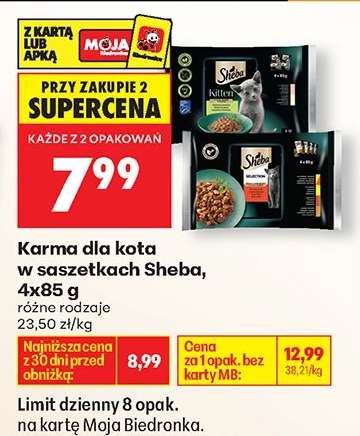 Karma dla kota w saszetkach Sheba , 4x85 g