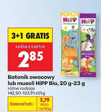 Batonik owocowy lub muesli HiPP Bio, 20 g-23 g