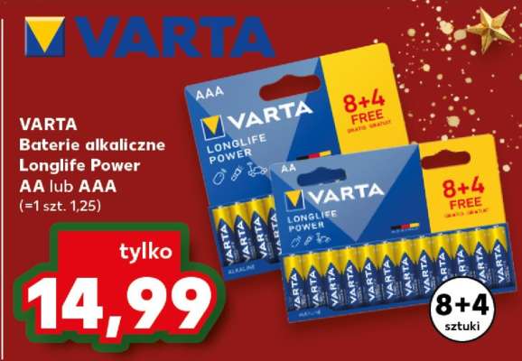 VARTA Baterie alkaliczne Longlife Power AA lub AAA