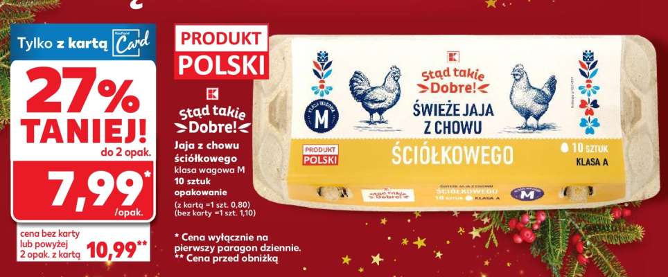 Jaja z chowu ściółkowego klasa wagowa M 10 sztuk opakowanie