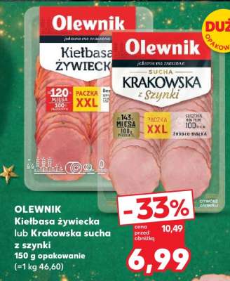OLEWNIK Kiełbasa żywiecka lub Krakowska sucha z szynki