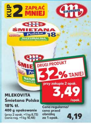 MLEKOVITA Śmietana Polska 18% tł.