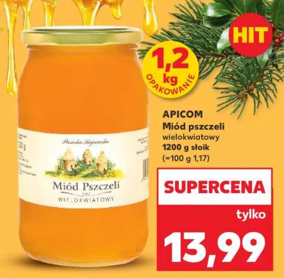 APICOM Miód pszczeli wielokwiatowy 1200 g słoik