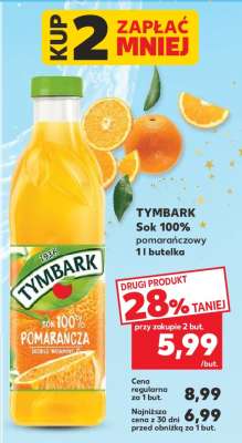 TYMBARK Sok 100% pomarańczowy 1 l butelka