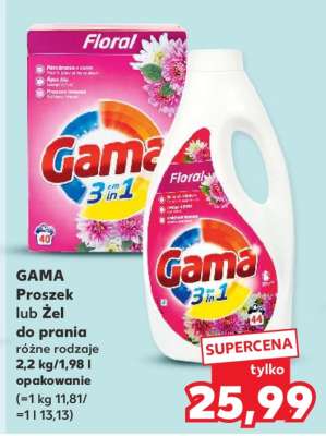 GAMA Proszek lub Żel do prania