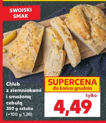 Chleb z ziemniakami i smażoną cebulą