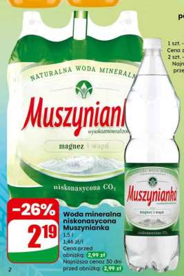Woda mineralna niskonasycona Muszynianka