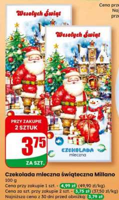 Czekolada mleczna świąteczna Millano