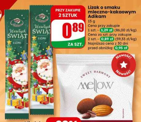 Lizak o smaku mleczno-kakaowym Adikam