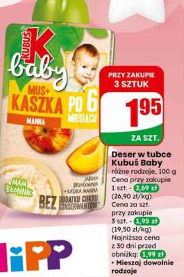 Deser w tubce Kubuś Baby