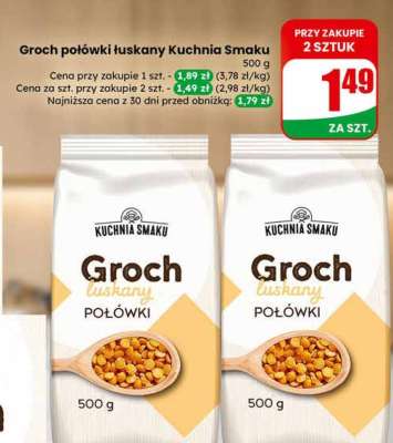 Groch połówki łuskany Kuchnia Smaku