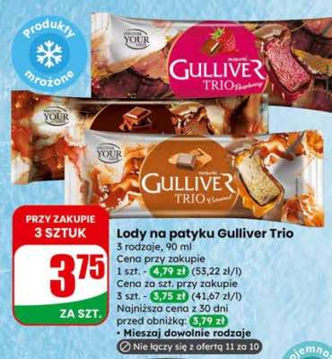 Lody na patyku Gulliver Trio