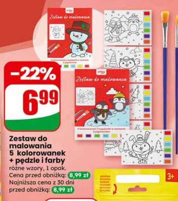Zestaw do malowania 5 kolorowanek + pędzle i farby