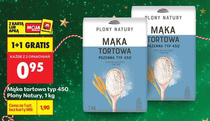 Mąka tortowa typ 450 Plony Natury, 1 kg