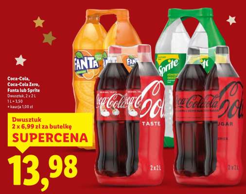 Coca-Cola, Coca-Cola Zero, Fanta lub Sprite*
