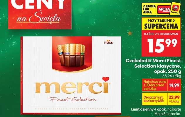 Czekoladki Merci Finest Selection klasyczne, opak. 250 g