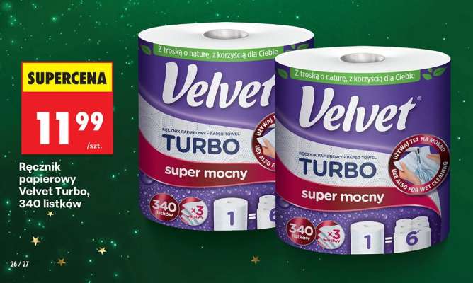 Ręcznik papierowy Velvet Turbo, 340 listków