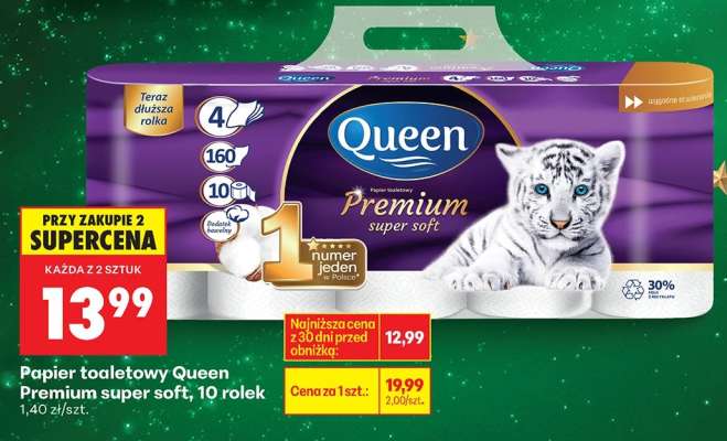 Papier toaletowy Queen Premium super soft, 10 rolek