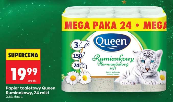 Papier toaletowy Queen Rumiankowy, 24 rolki