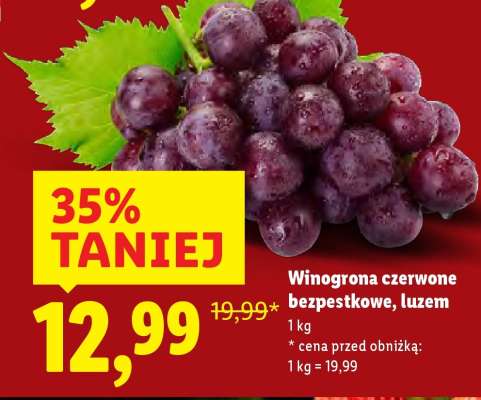 Winogrona czerwone bezpestkowe, luzem