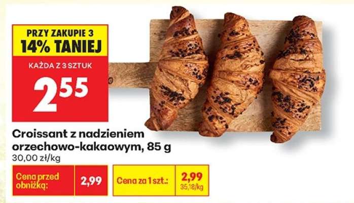 Croissant z nadzieniem orzechowo kakaowym , 85 g