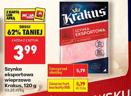 Szynka eksportowa wieprzowa Krakus, 120 g