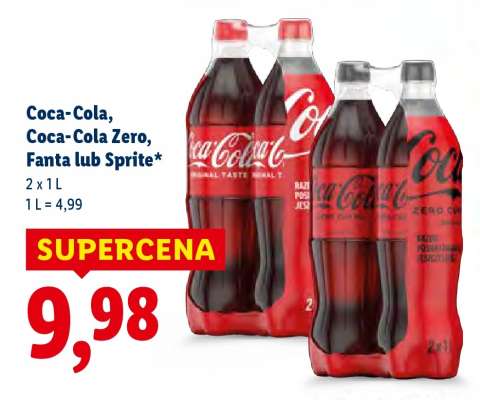 Coca-Cola, Coca-Cola Zero, Fanta lub Sprite*