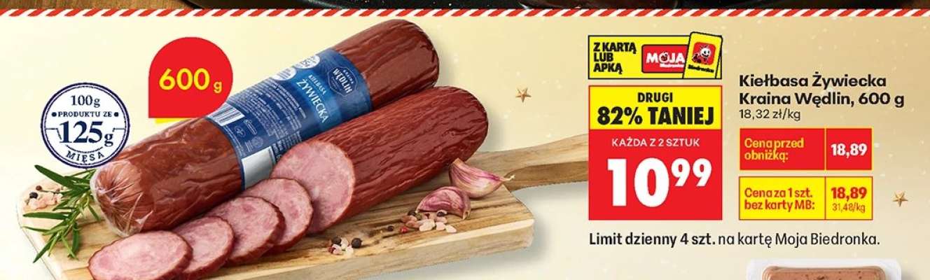 Kiełbasa Żywiecka Kraina Wędlin 600 g