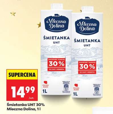 Śmietanka UHT 30% Mleczna Dolina, 1l