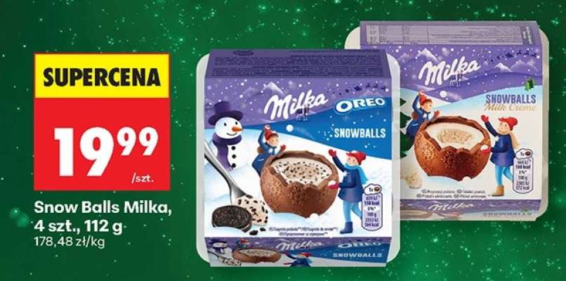 Snow Balls Milka, 4 szt., 112 g