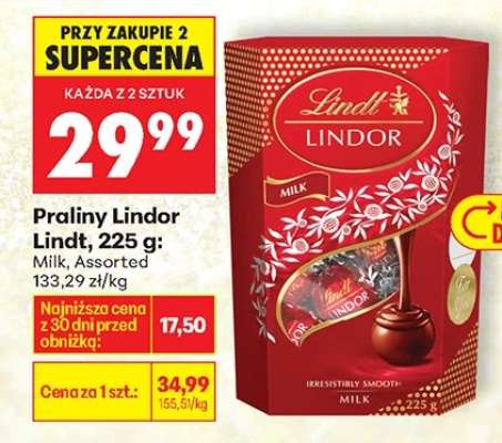 Praliny Lindor Lindt, 225 g