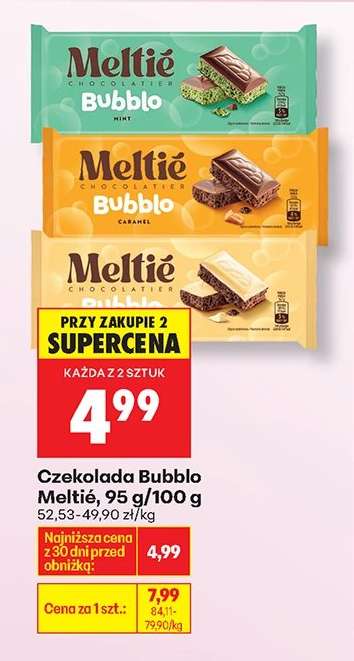 Czekolada Bubblo Meltié, 95 g/100 g