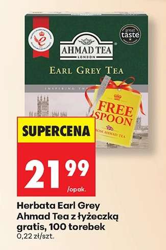 Herbata Earl Grey Ahmad Tea z łyżeczką gratis, 100 torebek