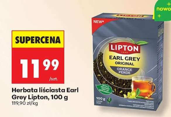Herbata liściasta Earl Grey Lipton, 100 g
