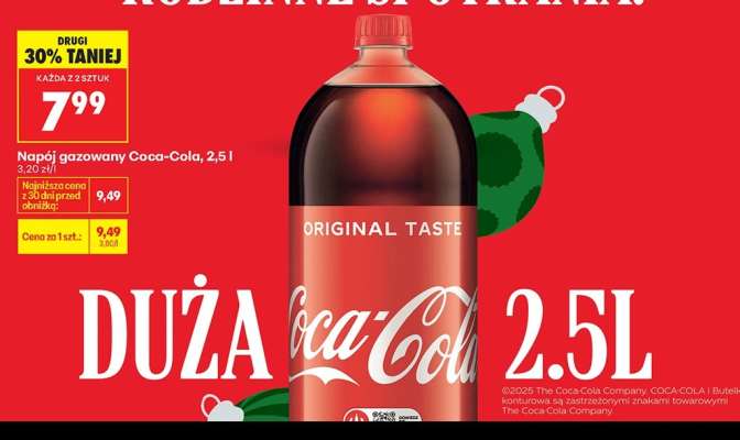 Napój gazowany Coca-Cola, 2,5 l