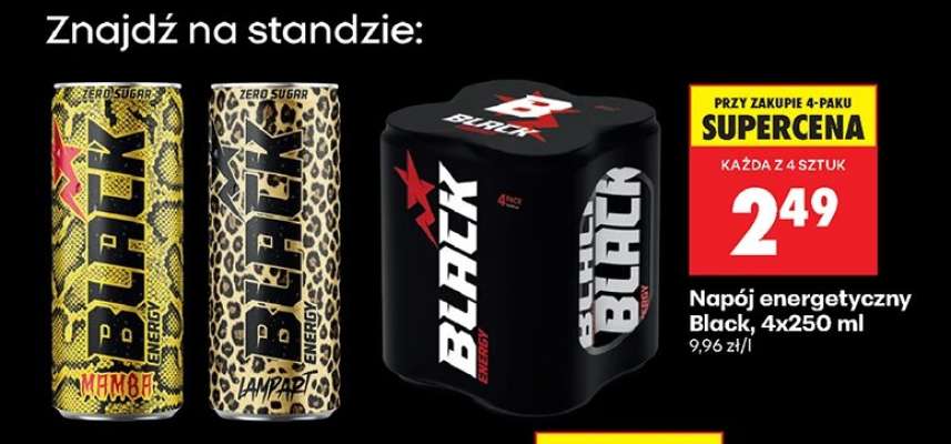 Napój energetyczny Black, 4x250 ml