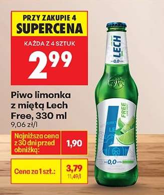Piwo limonka z miętą Lech Free, 330 ml