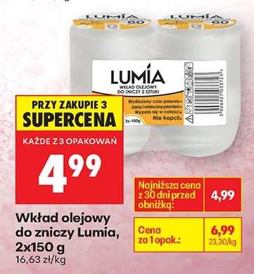Wkład olejowy do zniczy Lumia, 2x150 g