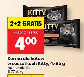 Karma dla kotów w saszetkach Kitty, 4x85 g