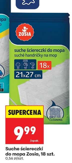 Suche ściereczki do mopa Zosia, 18 szt.